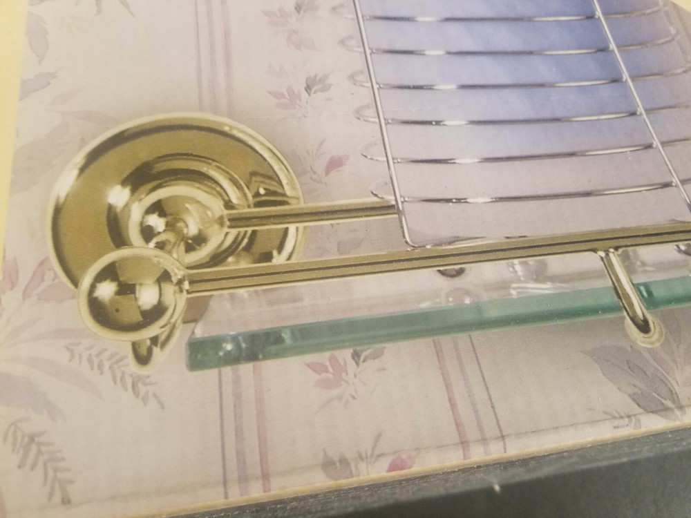 NEW IN BOX Brainerd Sydney 20" Glass Shelf With Solid Brass Mounting Hardware