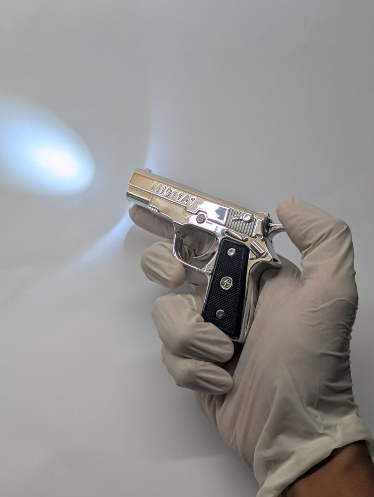 M1911A1 Mini Gun Keychain Laser Pointer, LED Flashlight 1/6 Scale