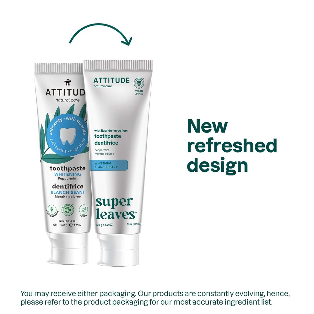 Whiten Teeth Naturally - Attitude Fluoride Toothpaste 4.2 Oz