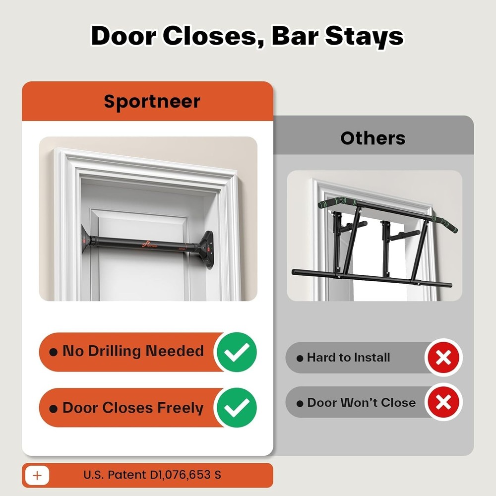 Adjustable 29.5"-37" Pull Up Bar Locking Mechanism
