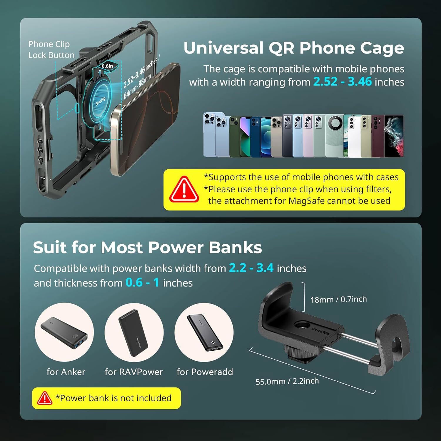 SmallRig All-In-One Mobile Video Kit,Phone Cage w/ Side Handle & Magnetic Filter