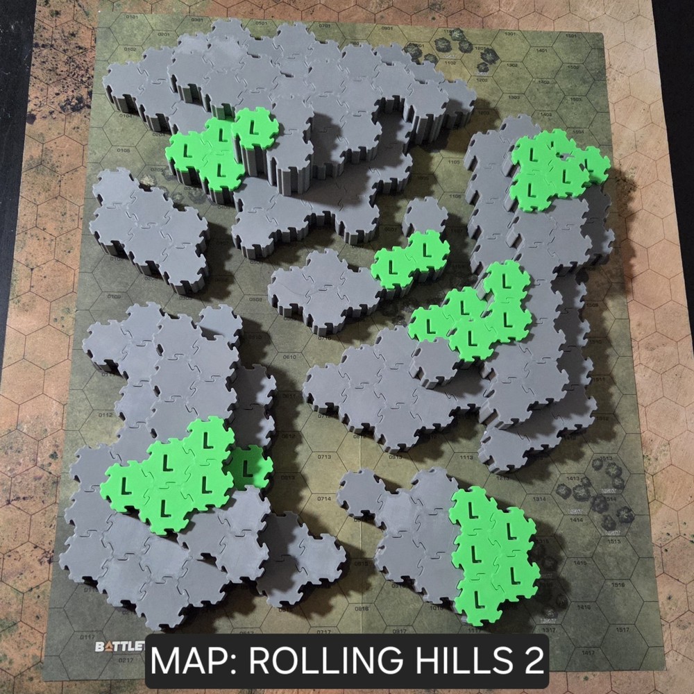 Battletech Rolling Hills 2 - 3D Interlocking Terrain