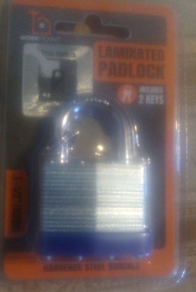 Work Point Laminated Padlock 1/2 Inch Shackle Includes 2 Keys