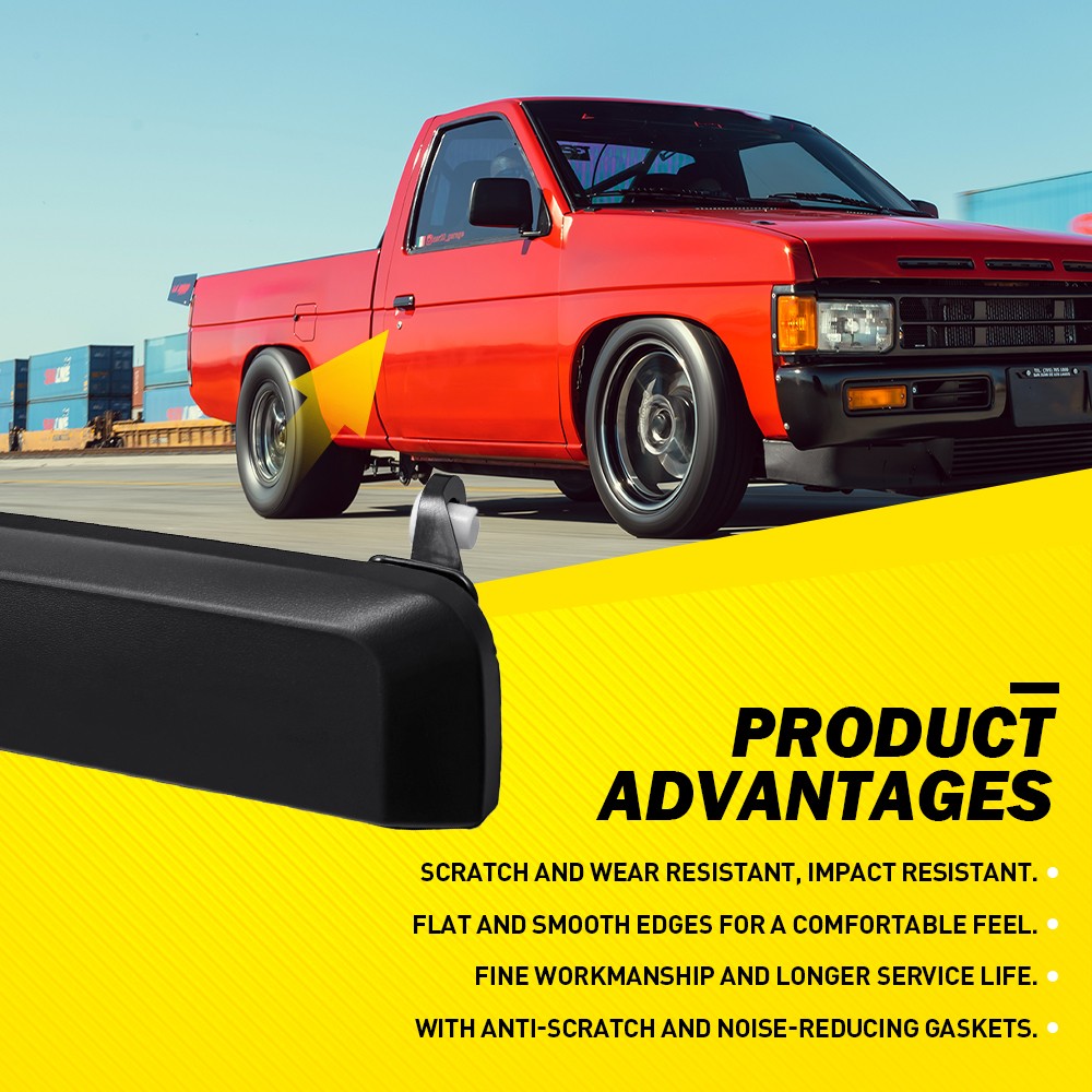 For Nissan 1986-1994 D21 Driver&Passenger Side Front Door Handle Outer Black 2X