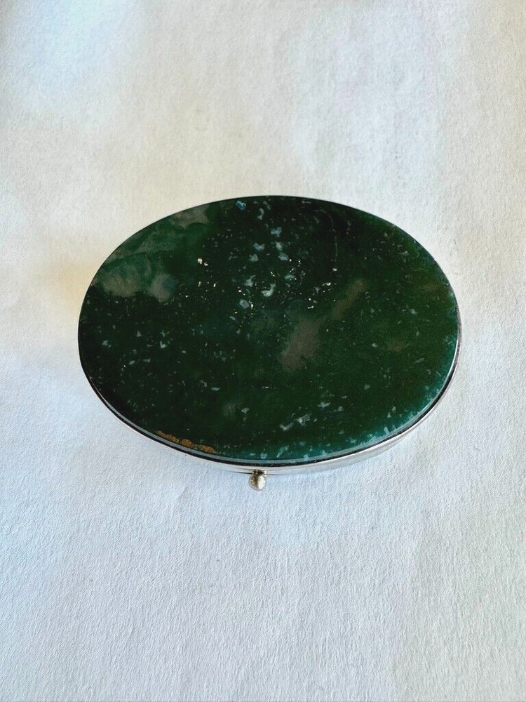 GREEN MOSS AGATE SNUFF/PILL BOX