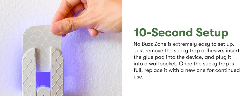 BugMD No Fly Zone Refillable UV Bug Zapper, Mosquito Zapper, Flying Insect Trap