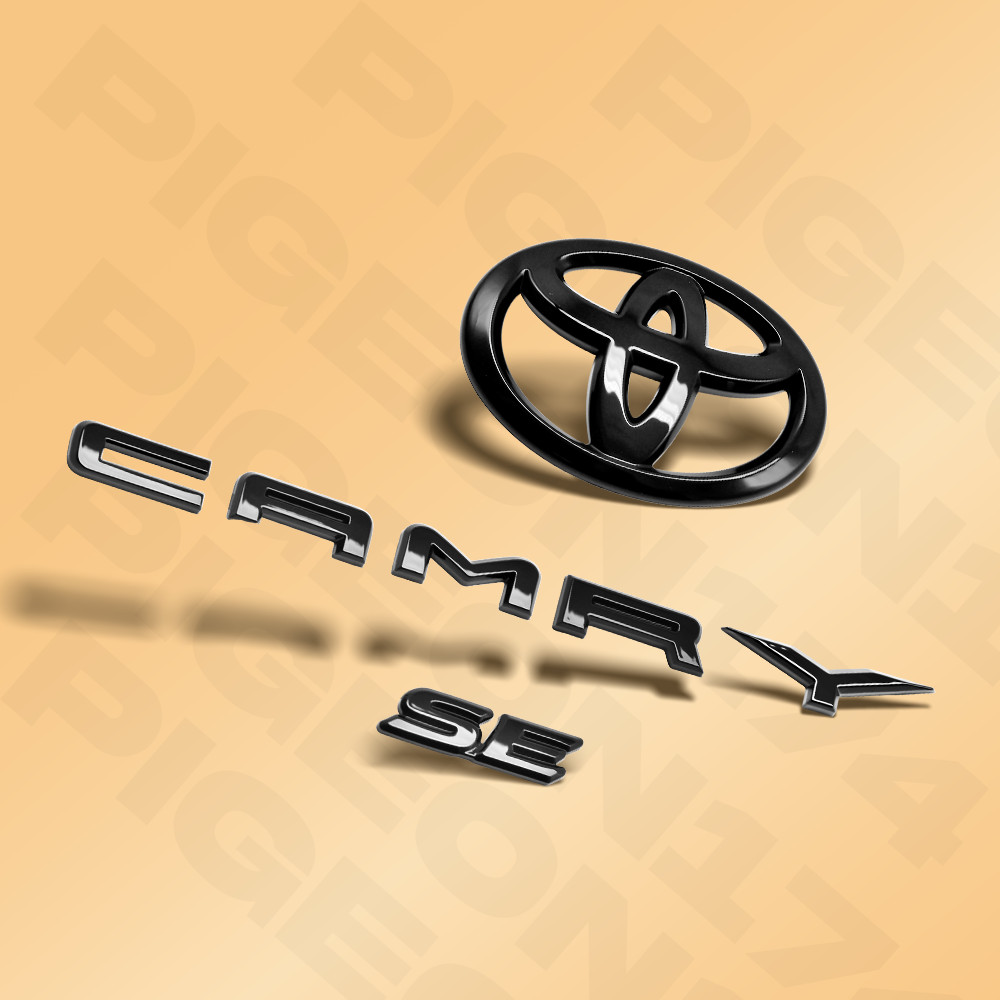 Gloss Black Out Emblem Badge Overlay Kits For Camry SE 2018-2024 Rear Liftgate