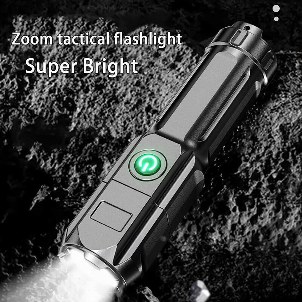 2 Pack Super-Bright LED Tactical Flashlight Torch Rechargeable