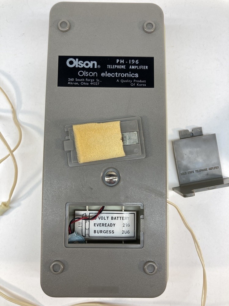OLSON ELECTRONICS TELEPHONE AMPLIFIER PH-196 ORIGINAL BOX- Not Tested