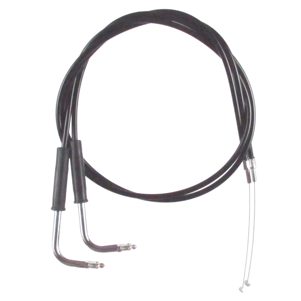 Black Vinyl Coated +6" Throttle Cable Set 2012-2017 Harley Dyna Switchback
