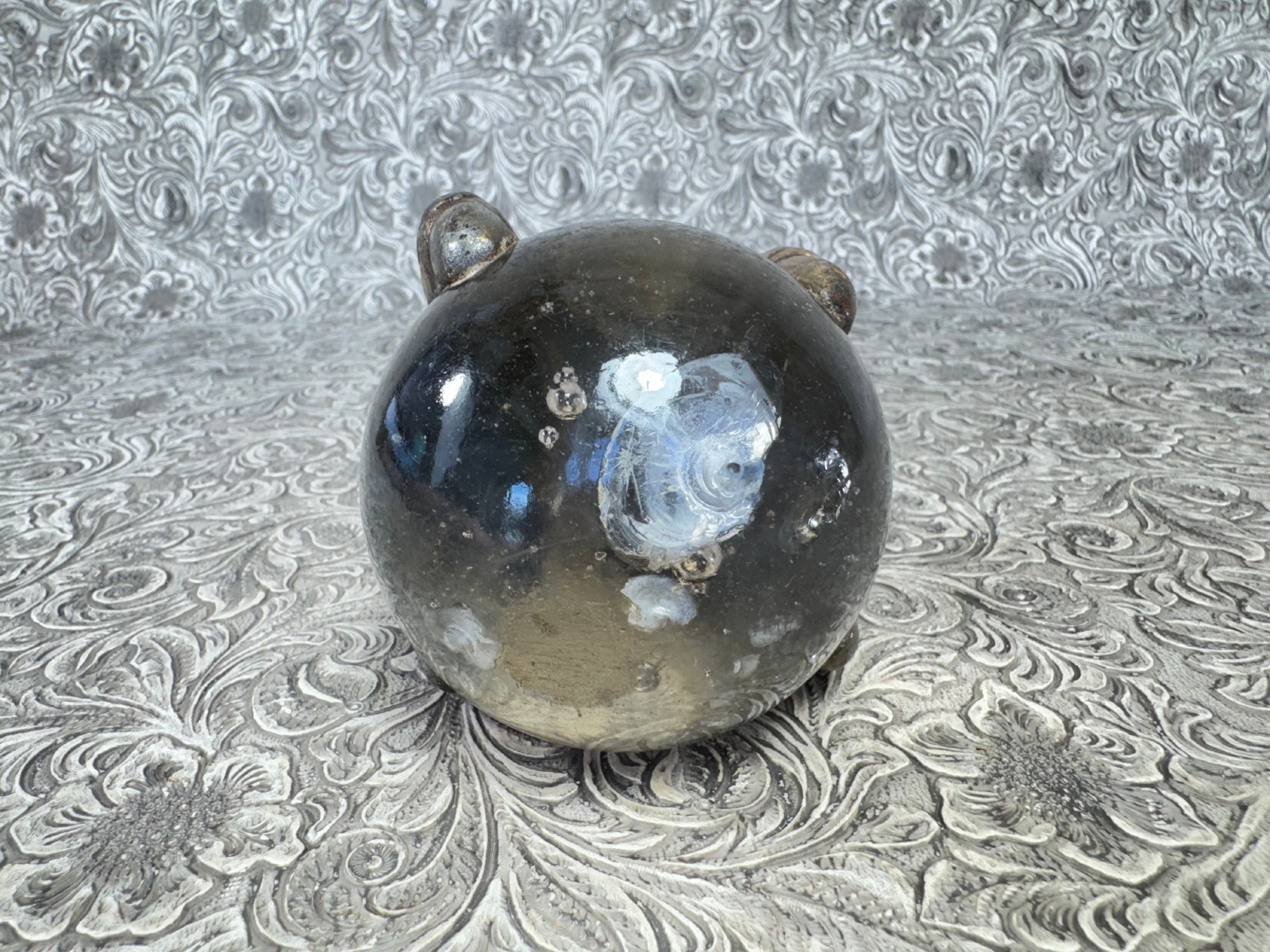 Antique Claw & Glass Ball Single 6" Foot Feet Cast Iron Furniture Hardware Table