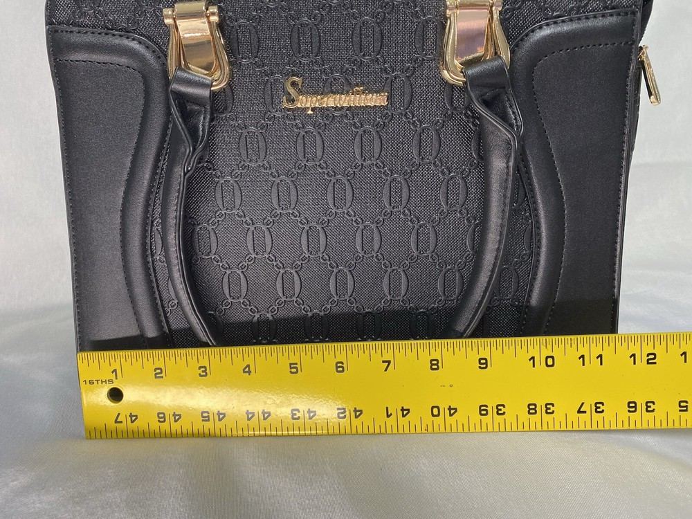 Soperwillton Black Textured Hand Bag