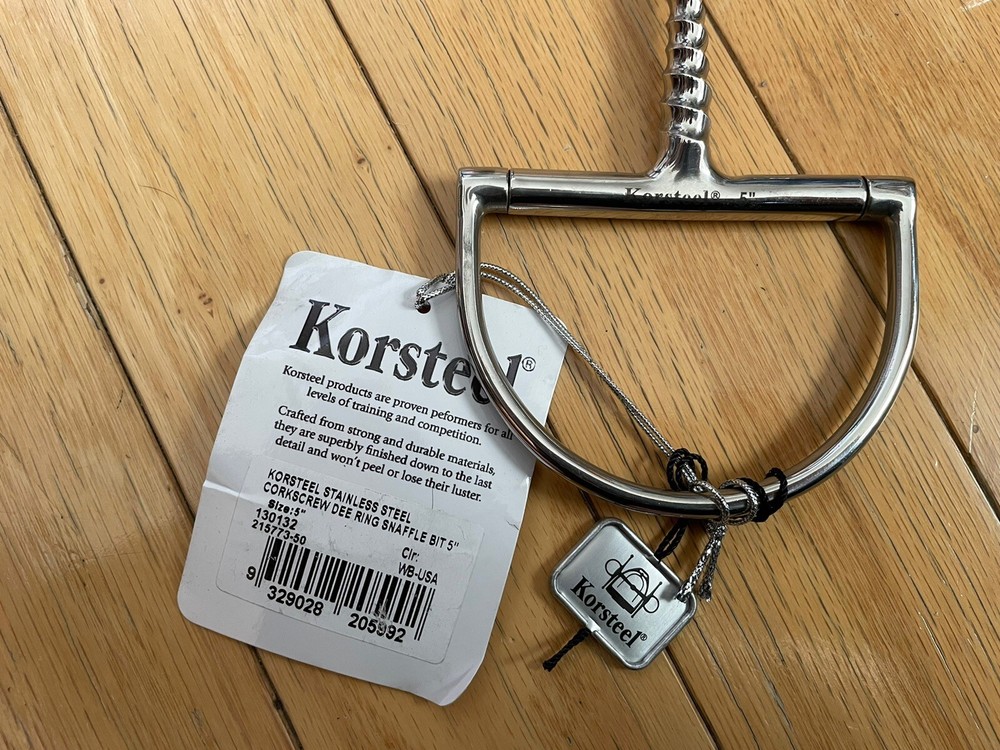 Korsteel Corkscrew Mouth Dee Ring Snaffle Bit - Size 5”