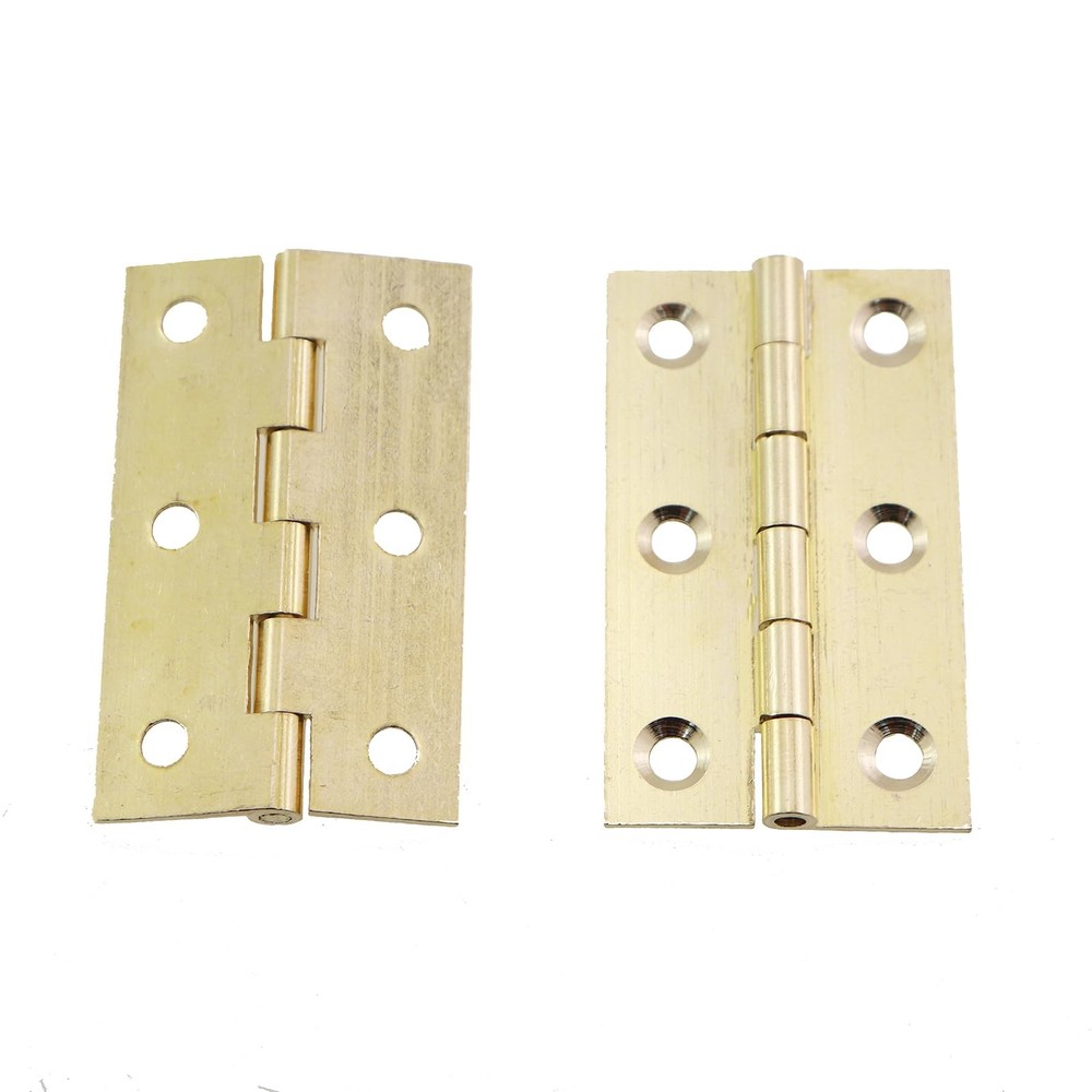 2PCS 2mm Thick Solid Brass Butt Hinge Round Corner Mortise Hinge Cabinet Door...