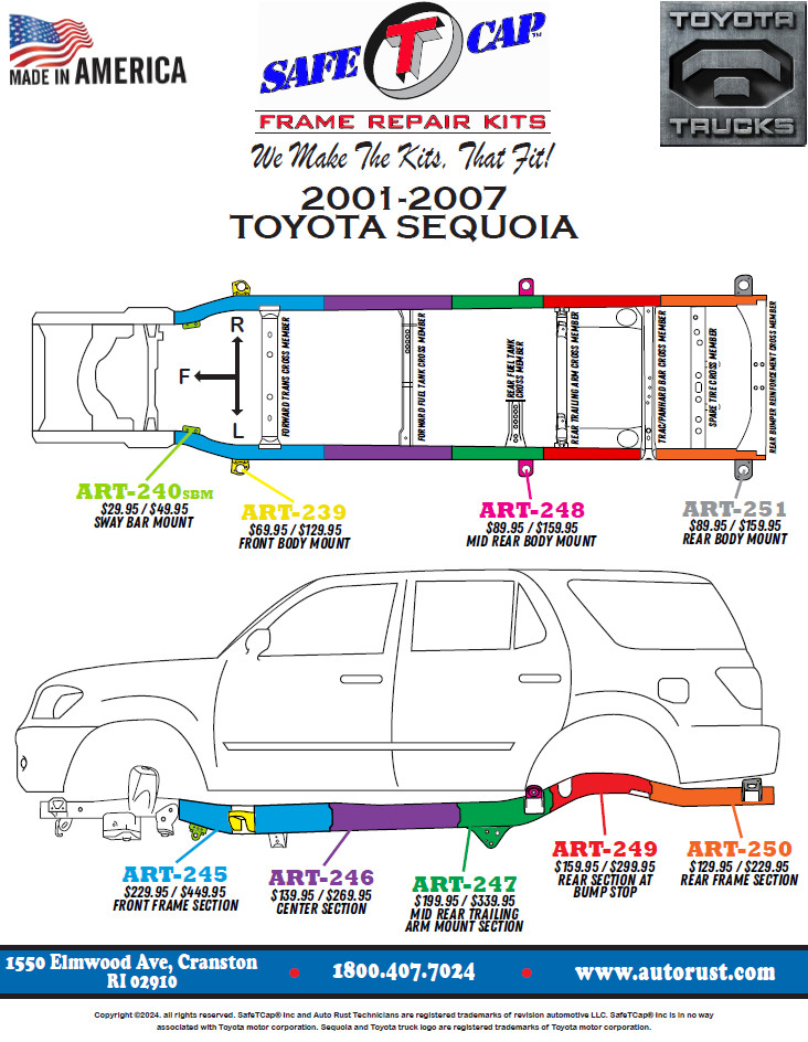 Toyota Sequoia Rear Frame Section 01–07 | SET