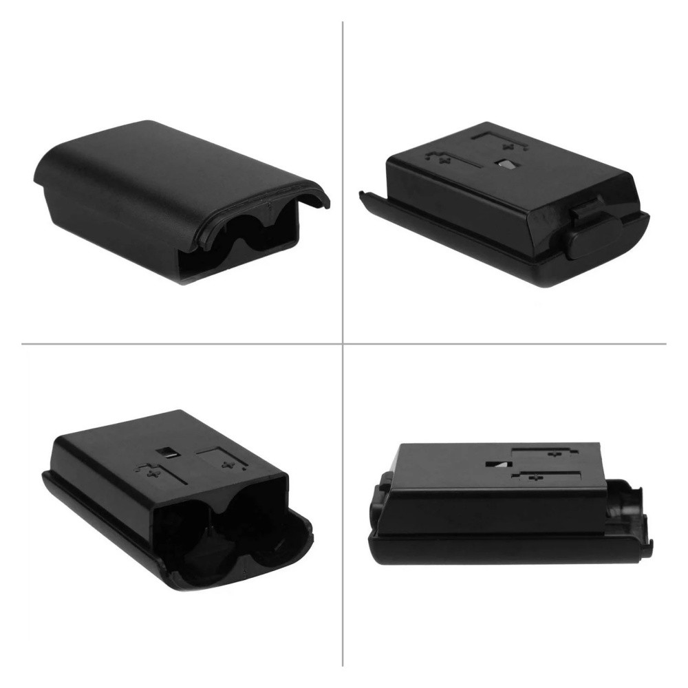2pcs Black Battery Pack Cover Shell Case Kit for Xbox 360 Wireless Controller