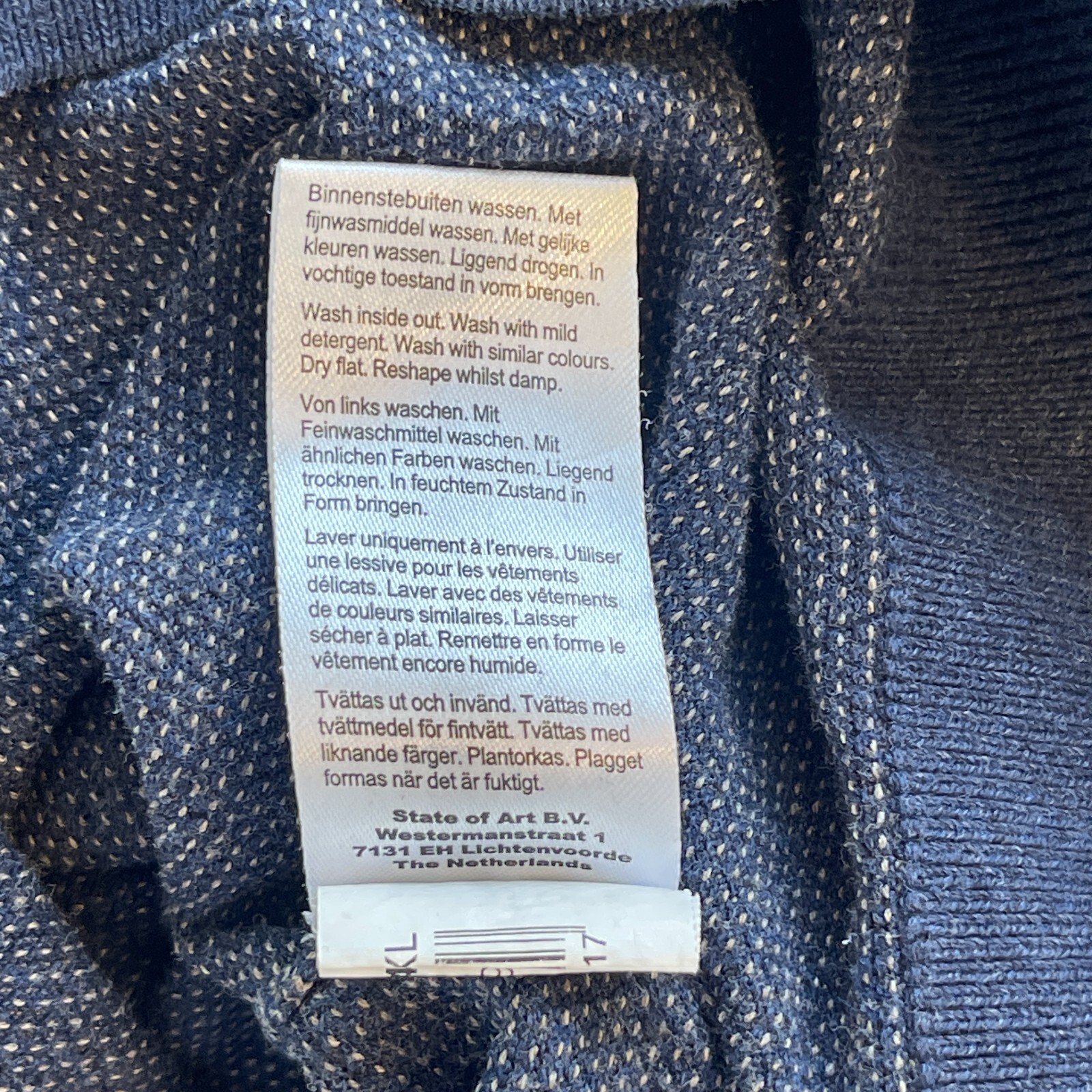 State of Art Modern Classics Men's XL Pullover Sweater Blue 100% Cotton