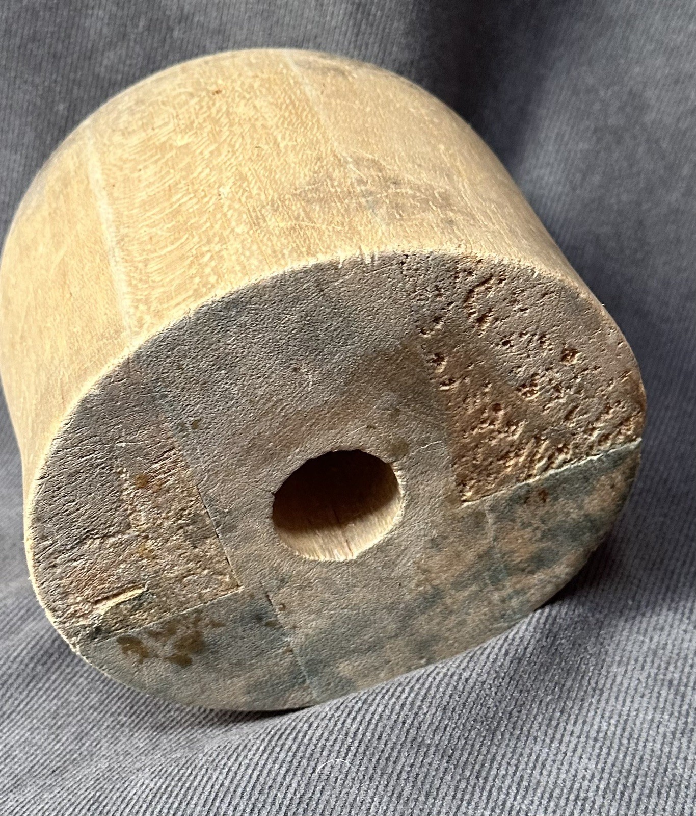 Antique Wood Hat Crown Block Millinery Form Mold 7 1/2