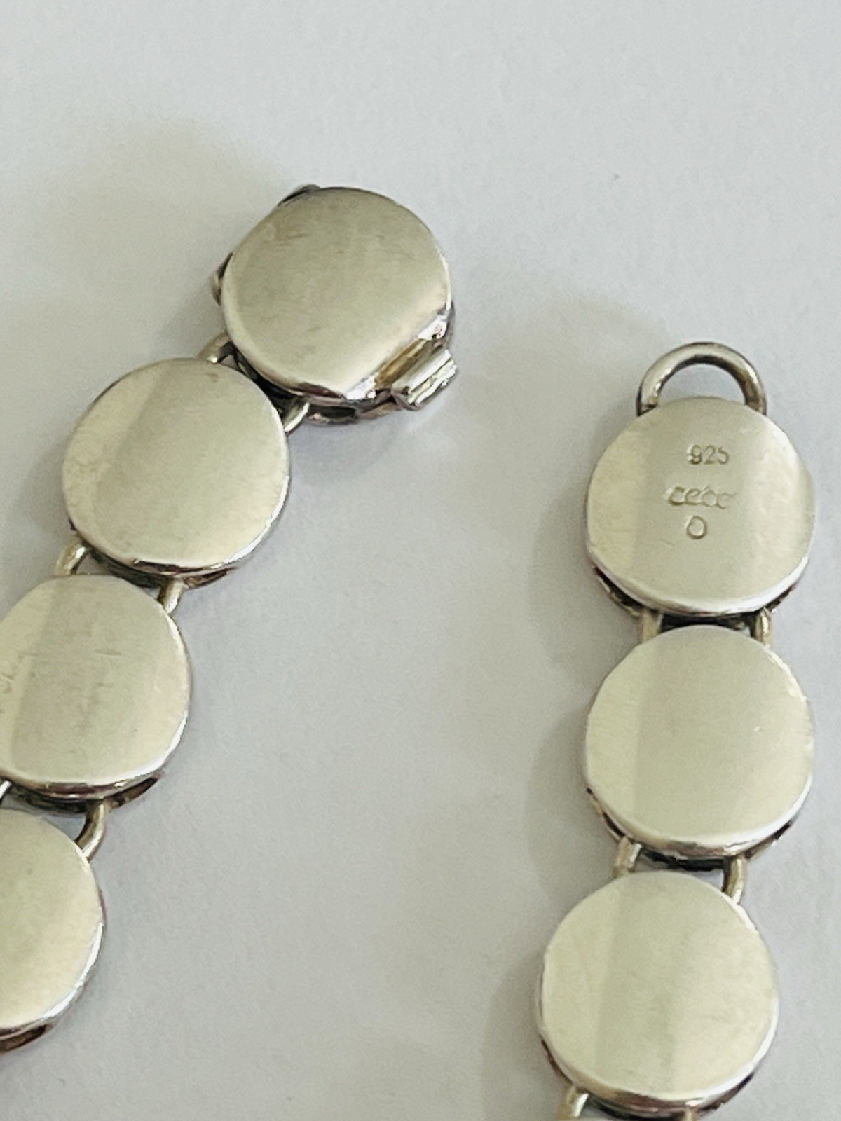 VINTAGE DESIGNER STERLING SILVER BRUSHED DISC MODERNIST LINK BRACELET 43-Grams