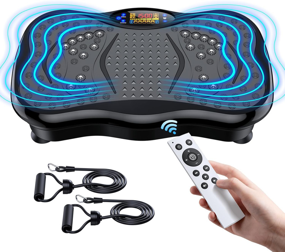 Vibration Plate Exercise Machine, Lymphatic Drainage, 330Lbs Max User Weight