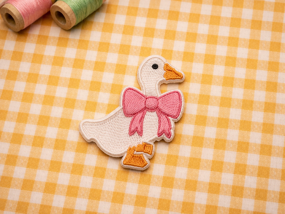 Iron-on goose patch, embroidered goose patch