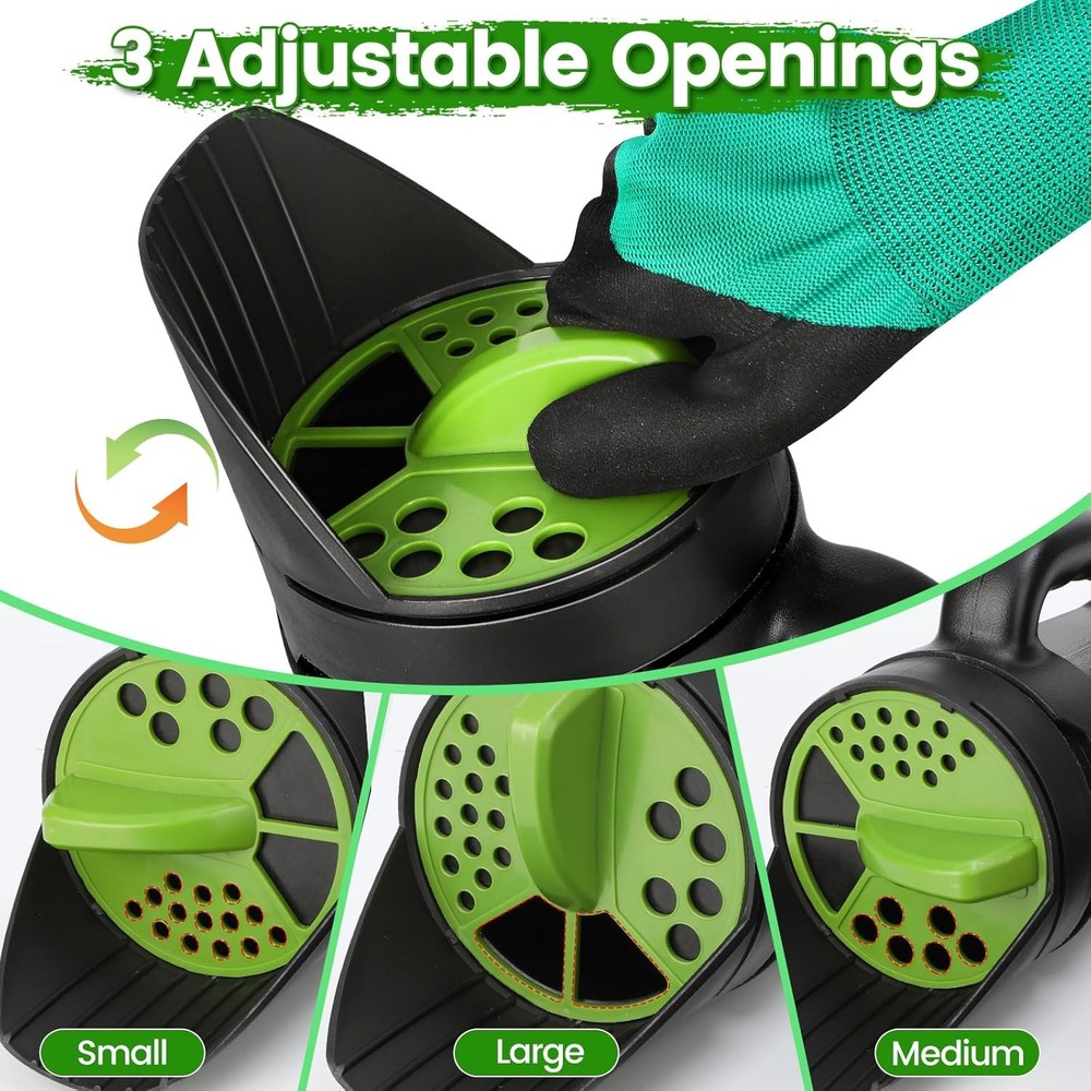Hand Spreader Shaker, Multiple Adjustable Opening Sizes for All Purpose for Gras