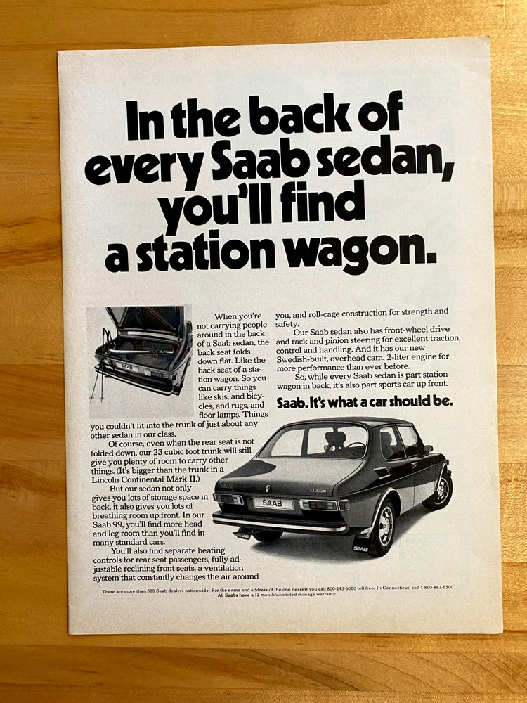 1973 Print Ad Saab