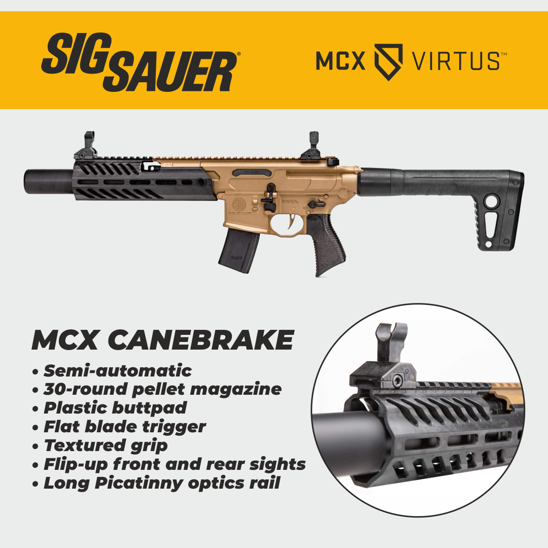 Sig Sauer MCX Canebrake .177 Cal CO2 Powered FDE/BLK Air Rifle AIR-MCX-CANEBRAKE