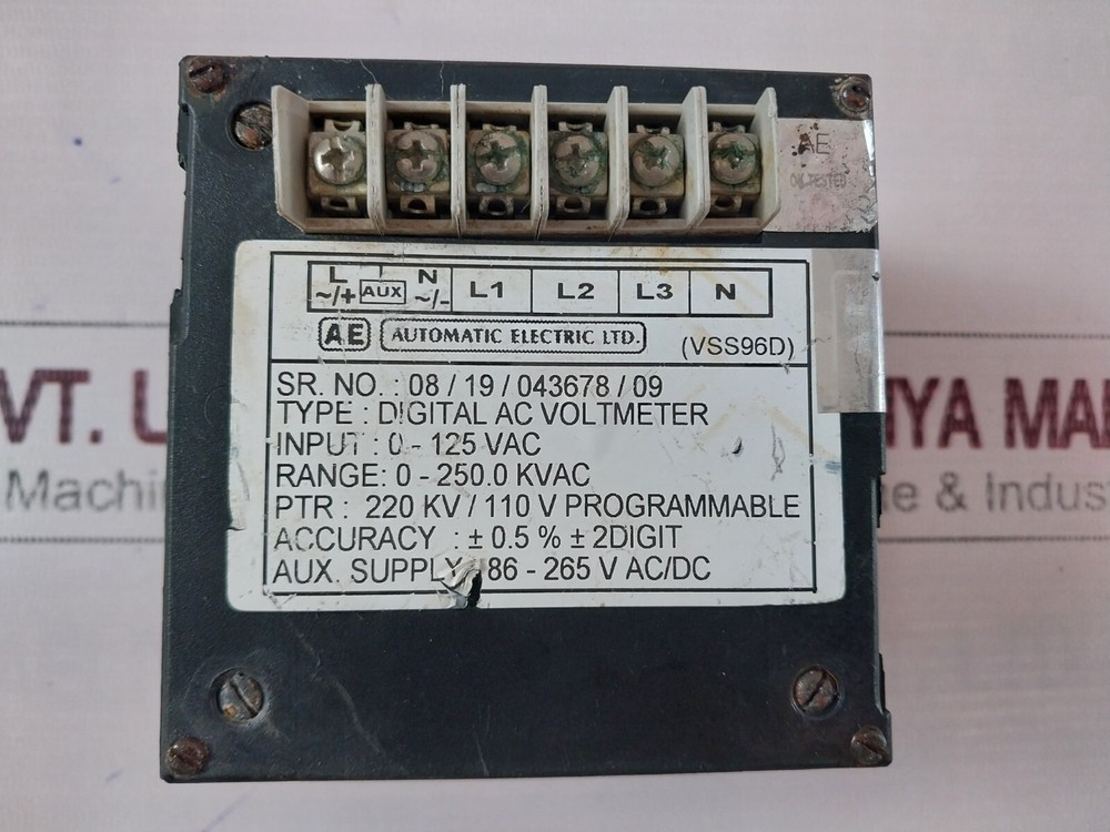 Automatic Electric VSS96D Digital AC Voltmeter 86-265 V AC/DC