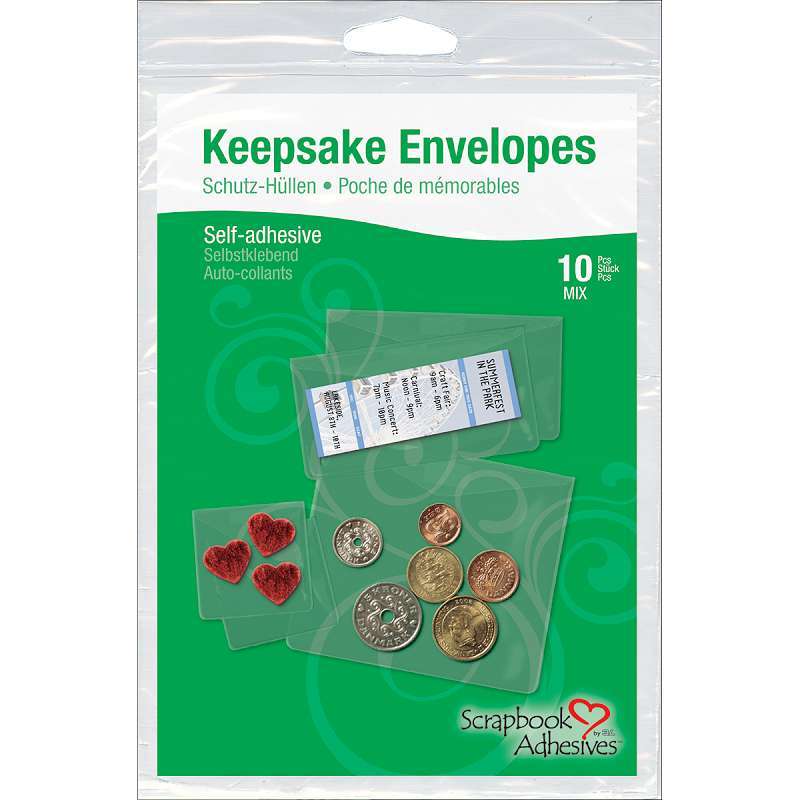 Scrapbook Adhesives Keepsake Envelopes 10/Pkg Assorted Sizes