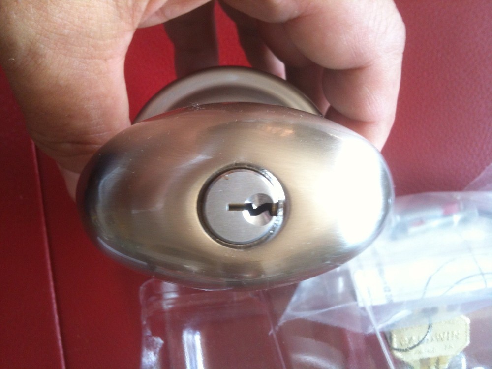 BALDWIN Keyed Entry Lockset Egg Knob. Solid Brass. The Images Collection.