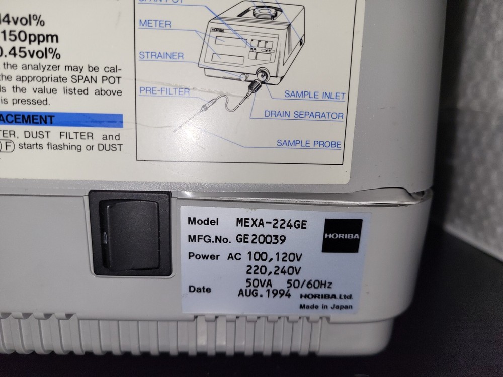 Horiba HC analyzer MEXA-224GE CO2 ANALYZER