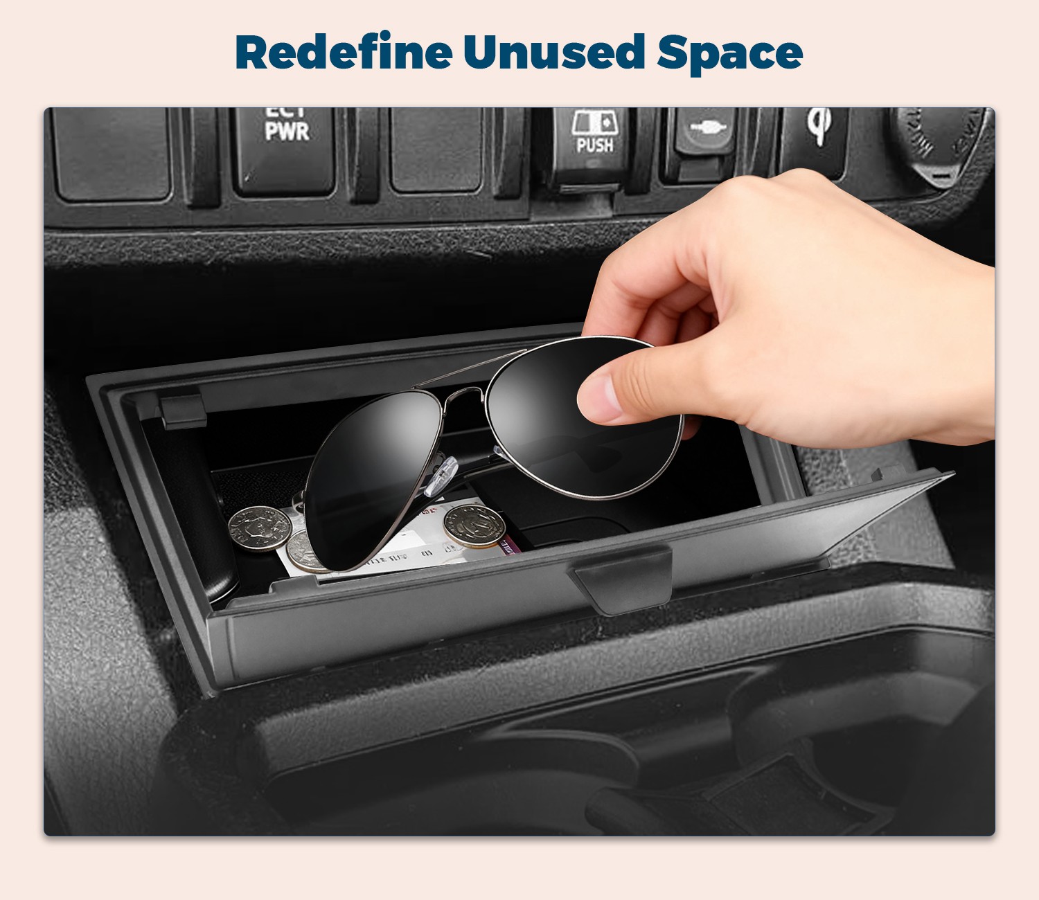 For Toyota Tacoma 2023-2016 Accessories Hidden Center Console Storage Cover Lid