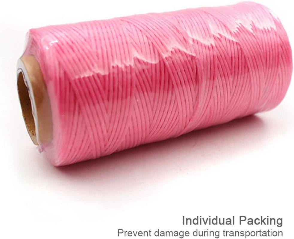 Flat Waxed Thread for Leather Sewing String Polyester Cord Stitching Bookbinding