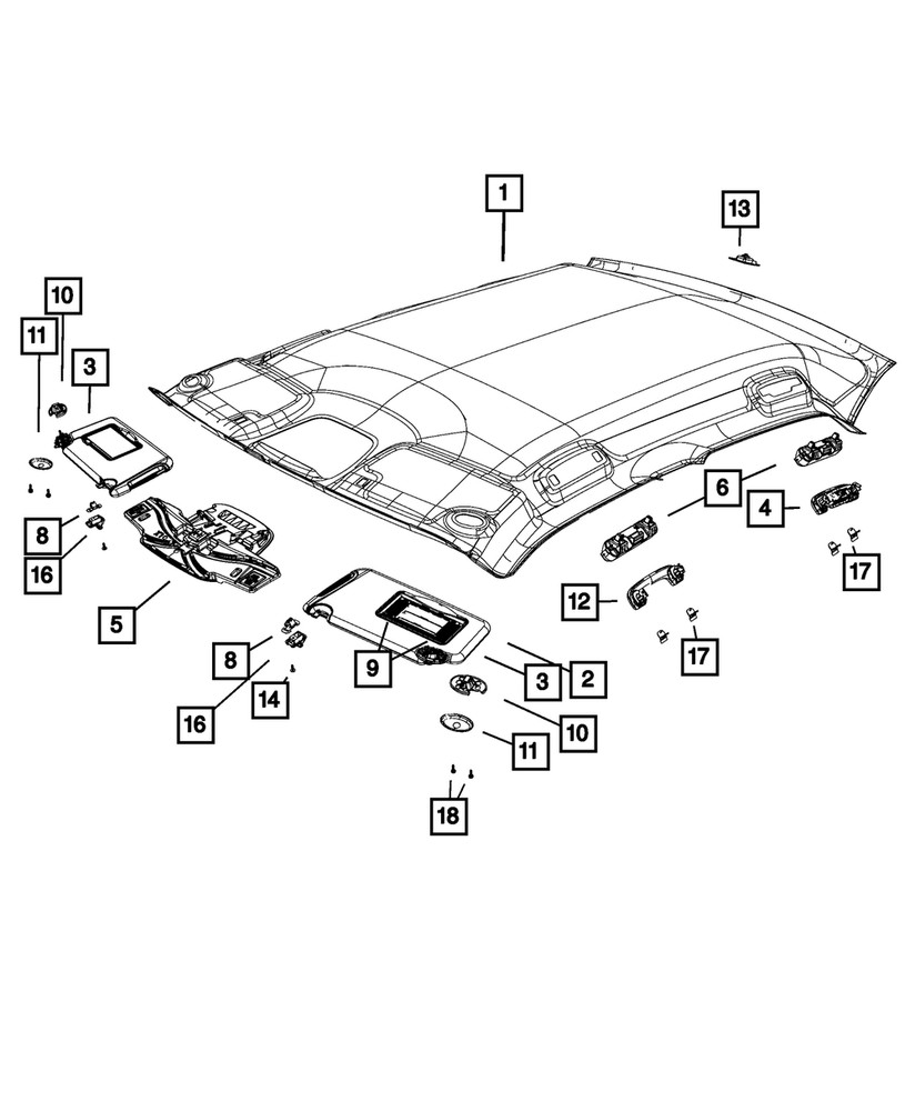 Genuine Mopar Overhead Console Retainer 5108265AC