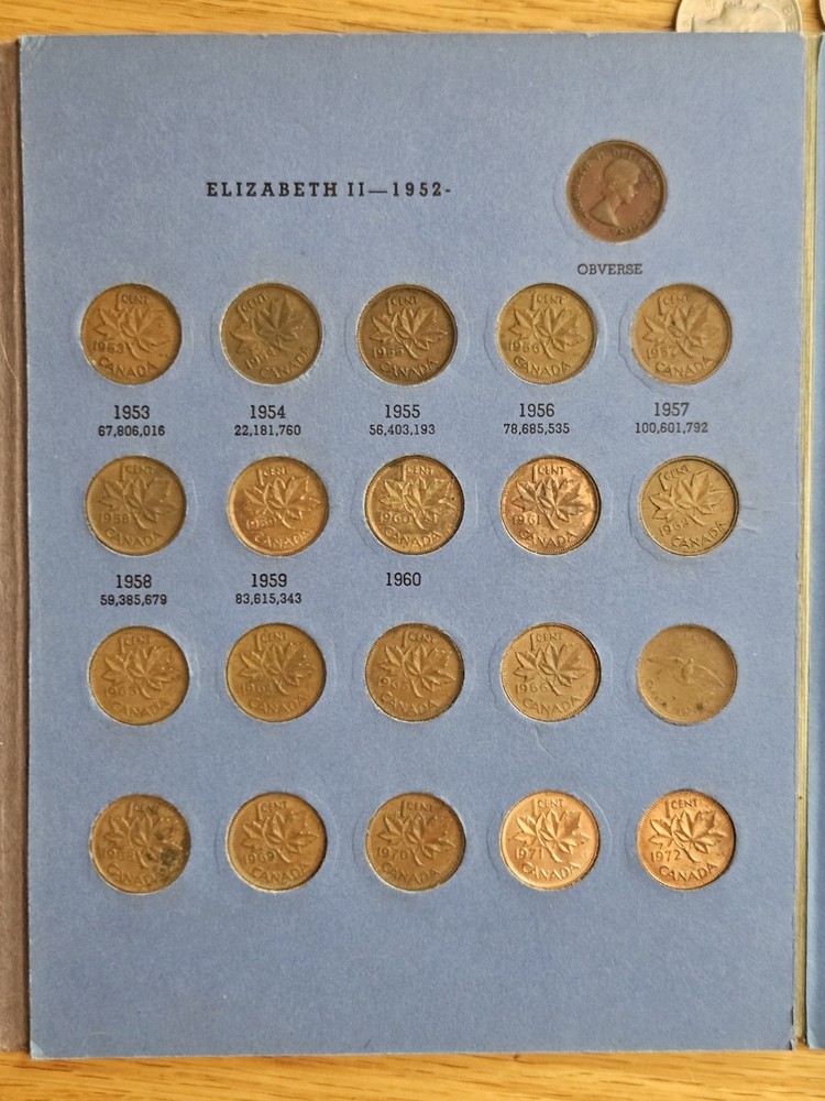 canadian small cent collection - Missing 3 dates