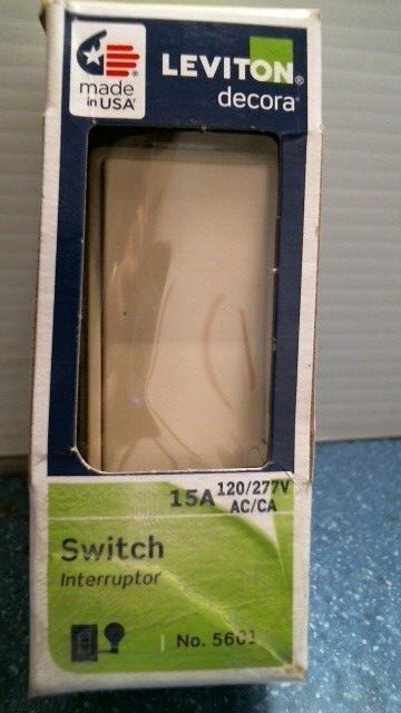 Leviton Single Pole Rocker Switch Ivory (5601)  FS