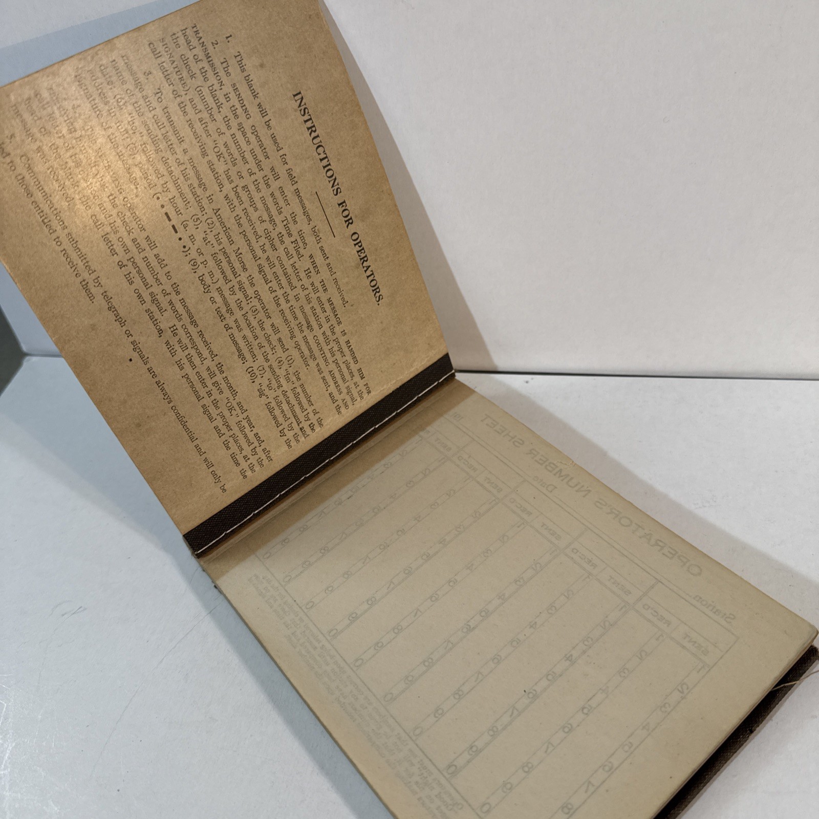 1917 WWI US Army Field Message Book Semaphore Code Mostly Unused Carbon Copy