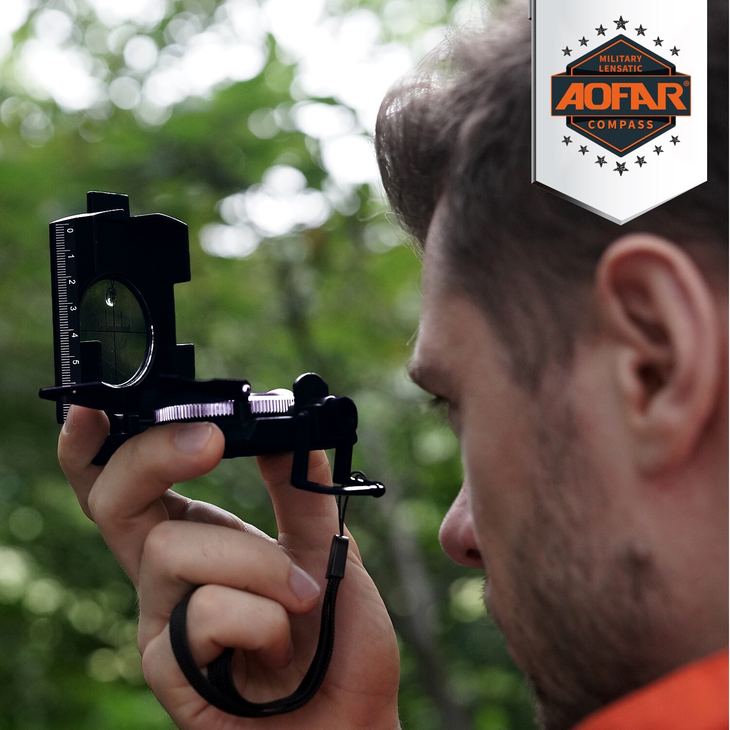 AOFAR Military Compass AF-4074 Hiking Survival Marching Camping Waterproof