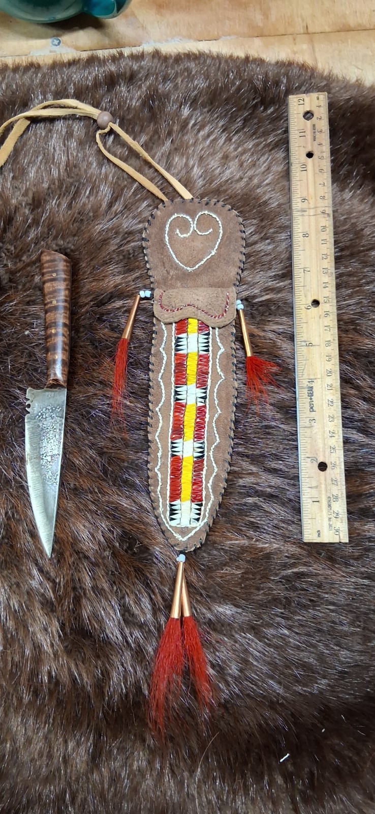 Native American Quilled Knife Sheath