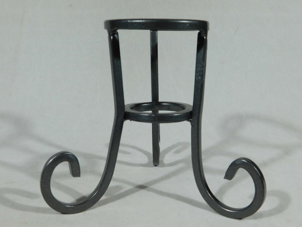 Sphere Display Stand Scroll Design Dark Silver Medium Size