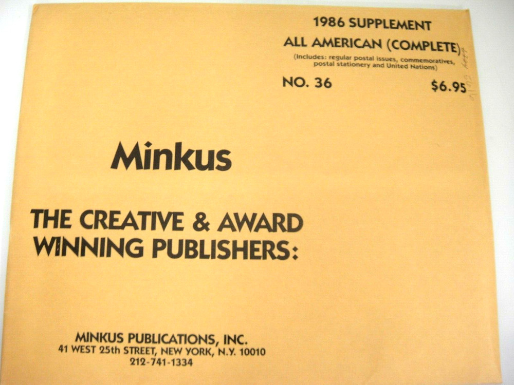 Minkus 1986 All American Stamp Album Supplement Complete #36 NOS