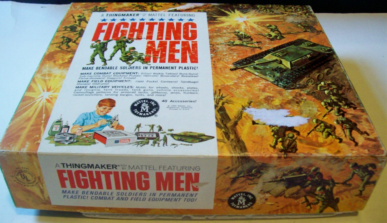 1965 "Fighting Men" Molding Toy by Mattel - 99% Complete with Working Heater
