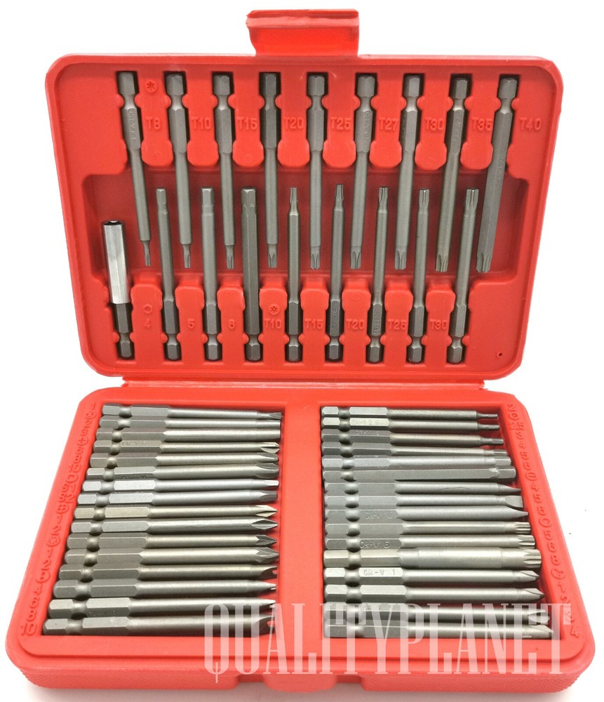 50pc Extra Long Security Bit Set Tamper Proof Torx NEW