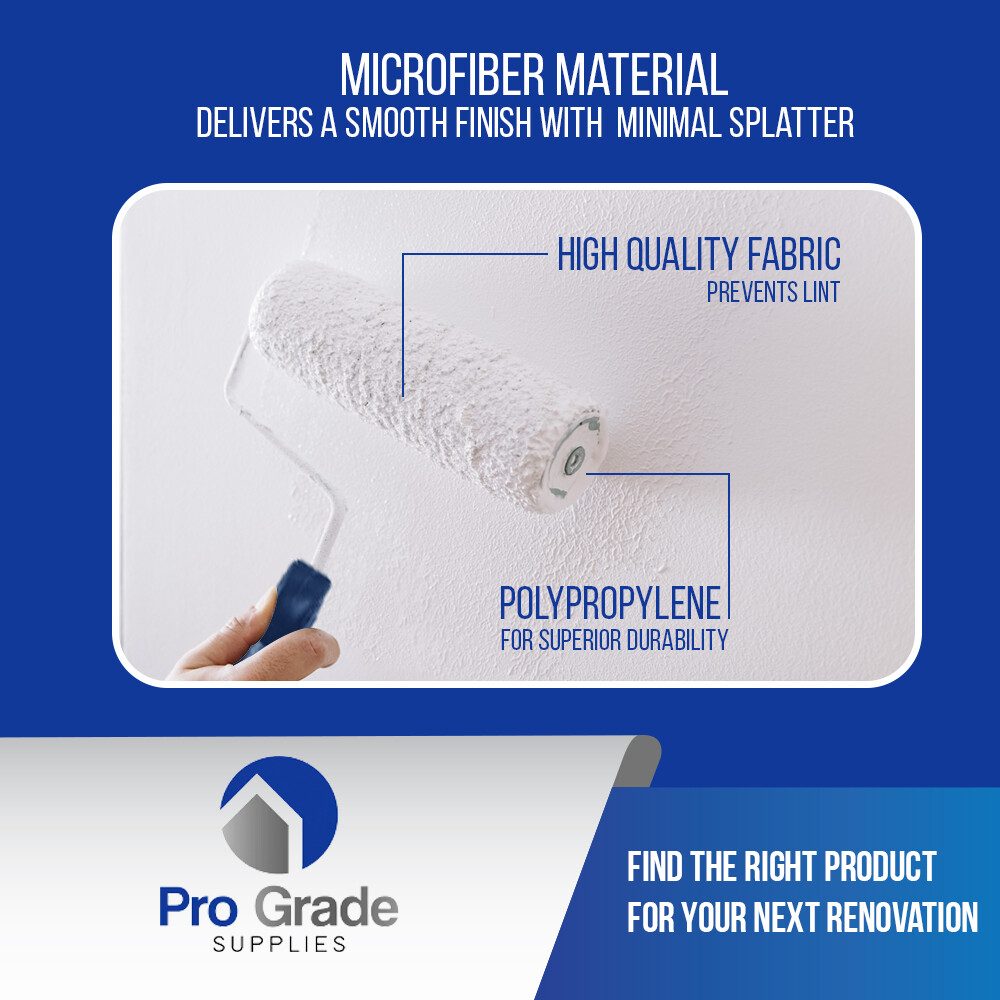 Pro Grade 9" Microfiber 1/2" Roller Cover Set Wall Painting Roller Naps