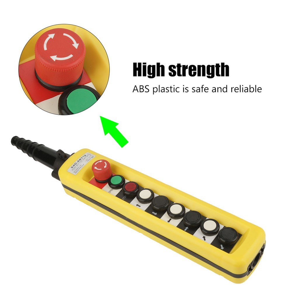 Crane Chain Hoist Push Button Switch Lifting Pendant Controller&Emergency Stop↑