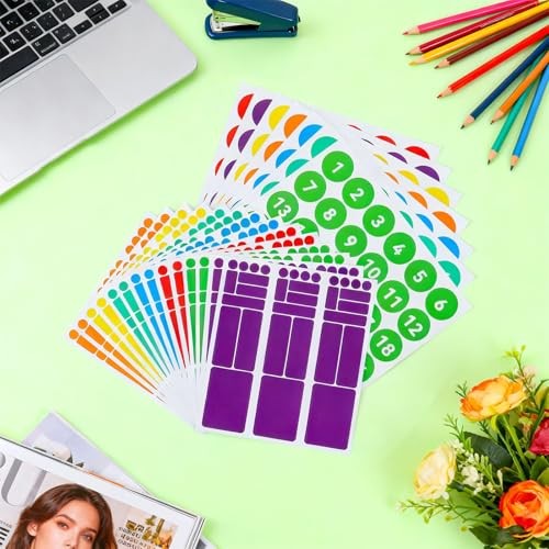 21 Sheets Color Coding Labels Classroom Laptop Label for Organization
