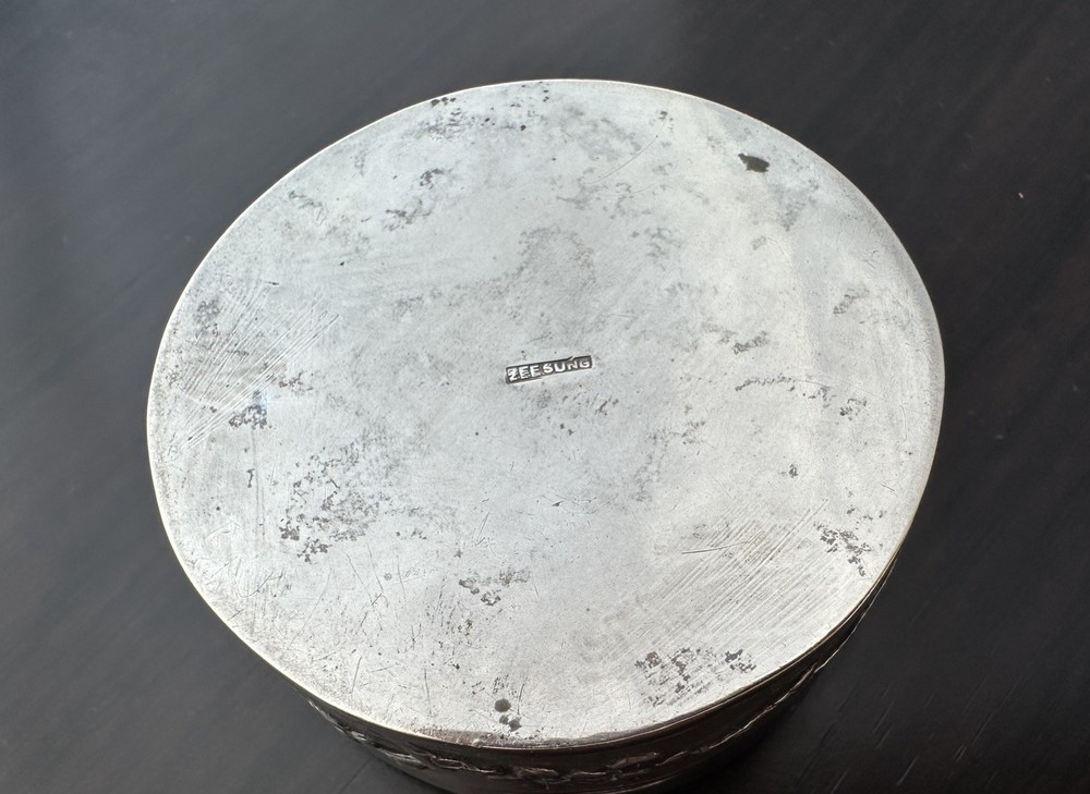 Antique Chinese Export Solid Silver Trinket Box ZEESUNG