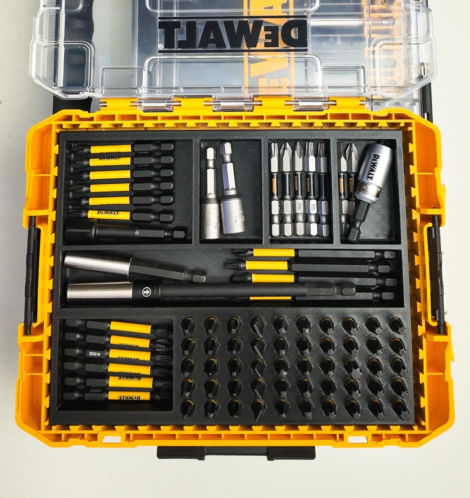 Hex bit organizer insert for DEWALT Medium ToughCase (6 compartments + 50 bit