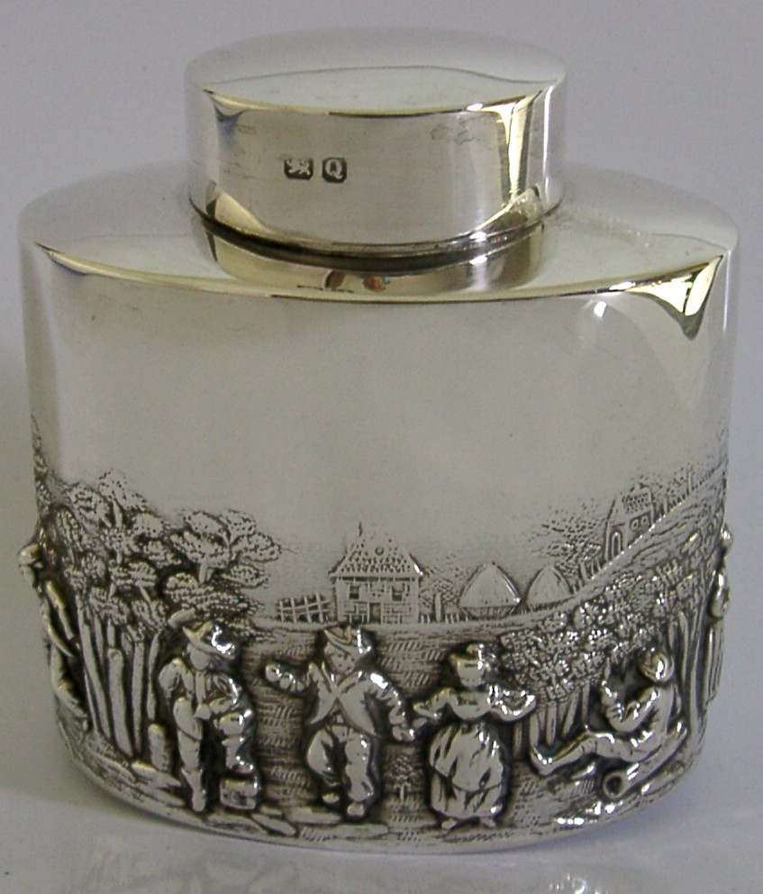 BEAUTIFUL CHESTER 1899 VICTORIAN SOLID STERLING SILVER TEA CADDY BOX ANTIQUE